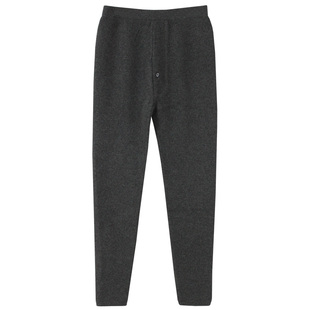 雪舟男士牦牛绒裤针织裤春秋冬季长裤宽松打底保暖毛裤