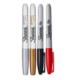 sharpie锐意签名笔记号笔黑色油性签名笔金色马克笔防水防褪色速干红色美国三福Fine单头1MM实验室专用记号笔