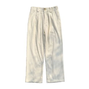 【249元任选三件】休闲垂感灯芯绒休闲裤子男生秋冬奶白色奶奶裤