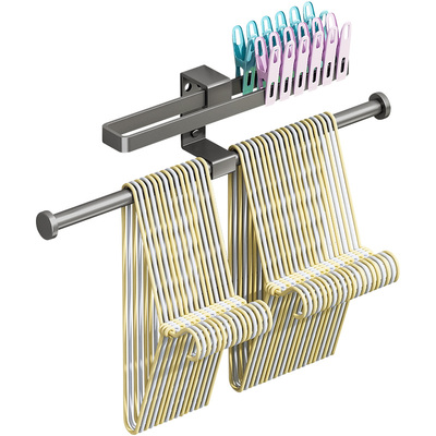 枪灰晾衣架收纳整理架免钉放夹子