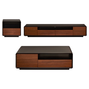 全友家居2025新款中古风客厅家用小户型落地边柜茶几电视机柜组合