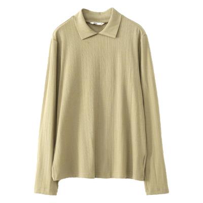 棉叙长袖打底衫薄款翻领T恤