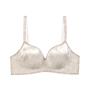 超厚10CM平小胸显大内衣撞色磨毛上软糯馒头聚拢杯托防下垂女文胸