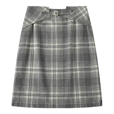 CycleDocument复古低腰格纹半裙