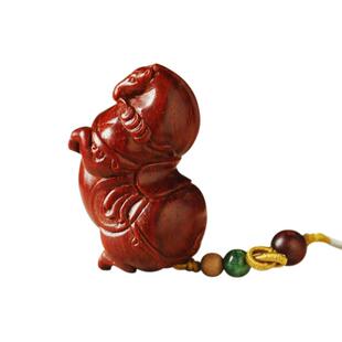 小叶紫檀手把件唐马吊坠挂件湘工文玩十二生肖貔貅瑞兽木雕摆件