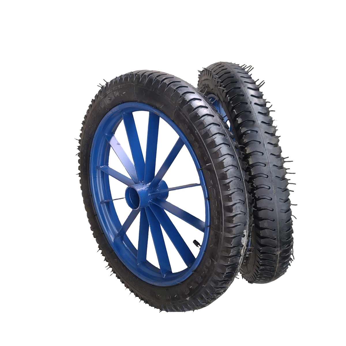 375-19载重型加厚钢圈加气轮建筑工地手推车斗车板车轮子矿车轮胎