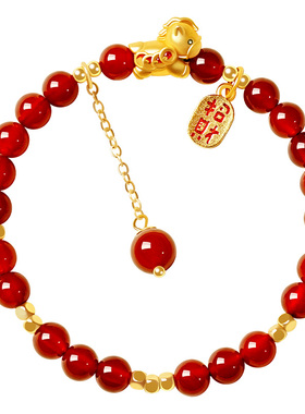 宫里上新马年本命年红玛瑙手链