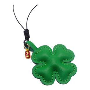 『双面四叶草』真皮ins包挂件钥匙扣汽车吊饰牛皮植物叶手帐书签