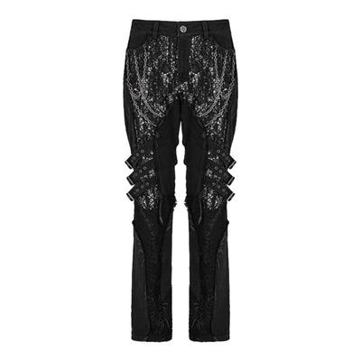 视觉系摇滚重朋克拼接长裤