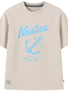 NAUTICA诺帝卡童装男童短袖T恤潮流时尚美式复古上衣女童休闲半袖