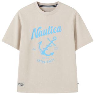 NAUTICA诺帝卡童装男童短袖T恤潮流时尚美式复古上衣女童休闲半袖