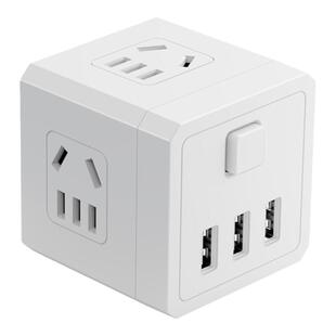 usb魔方插座多孔多功能家用魔方转换器扩展插头接线板typec充电