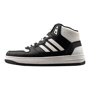 外贸阿根挺男鞋潮流三条杠高帮板鞋皮面防水秋冬季时尚潮牌运动鞋