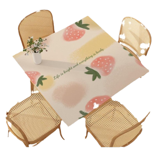 正方形桌垫现代简约防水防油硅胶方桌布棋盘格饭桌可剪裁茶几台布