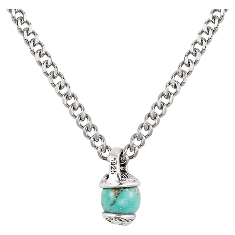 KREAM 纯银mini做旧绿松项链男嘻哈女同款欧美潮流 necklace