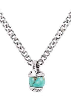 KREAM 纯银mini做旧绿松项链男嘻哈女同款欧美潮流 necklace