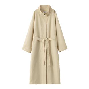 RUISHI芮时 松弛利落通勤宽松长短款廓形立领百搭风衣外套女春秋