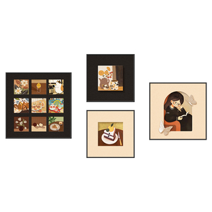 轻奢高级感客厅装饰画2026年新款中古风沙发背景墙大白墙壁画挂画