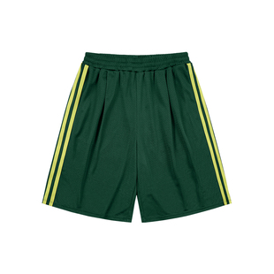 GOODBAI athletic GB logo印花撞色收腰网面短裤