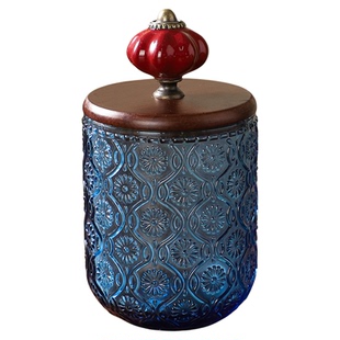 牙签筒复古美式玻璃棉签收纳盒创意棉棒牙线罐装饰摆件法式高颜值