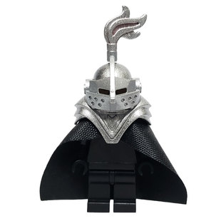乐高 lego 绝版超稀有城堡人仔零件 星碎金属银骑士 头盔甲 头冠