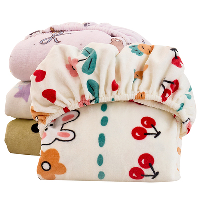 婴儿床笠床单加厚保暖牛奶绒定制