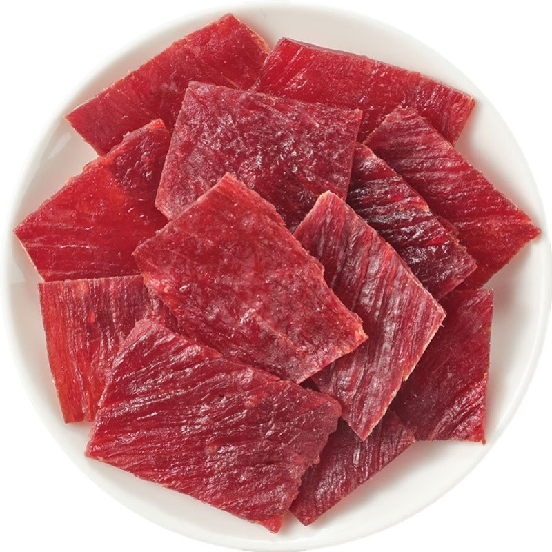来伊份原切牛肉烤片500g牛肉干脯高蛋白熟即食下午茶办公室小零食
