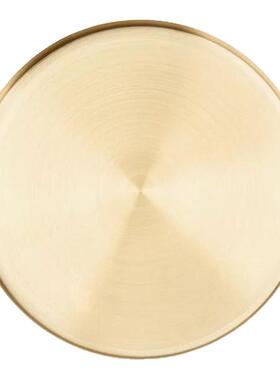 北欧轻奢金属托盘圆形家用放茶杯托盘香薰装饰摆件拉丝不锈钢茶盘