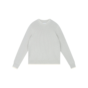 WassupHouse撞色圆领套头毛衣外套男新款秋冬保暖慵懒风内搭上衣