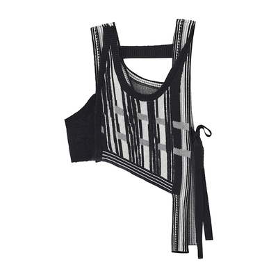 JfYanYan三色拼接两面穿针织马甲