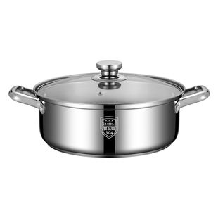 304不锈钢火锅家用加厚电磁炉专用汤锅火锅盆打边炉燃气灶清汤锅