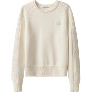 播商场同款气质圆领针织衫女24秋冬新款休闲宽松毛衣BDR4SD4056