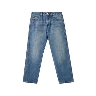 三福2026春季新款经典赛络纺牛仔裤男休闲宽松直筒长裤裤子516541