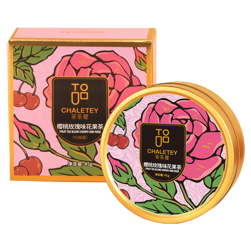 茶乐媞樱桃玫瑰覆盆子洛神花蓝莓组合型花茶