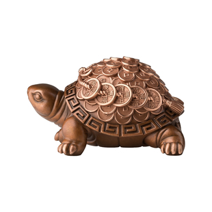 铜师傅《金钱龟》客厅桌面紫铜摆件 家居装饰工艺品送礼摆件