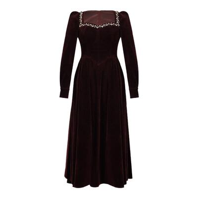 高端精致赫本风丝绒连衣裙