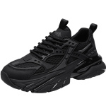 意尔康运动鞋男鞋2025新款冬季加绒棉鞋超火爆款男士黑色老爹鞋潮