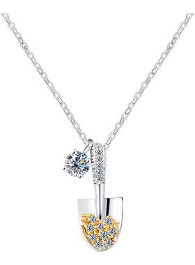 S925纯银金铲铲项链轻奢高级感