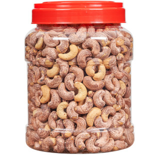 带皮大腰果仁500g罐原味盐焗紫皮紫衣越南坚果年货零食官方旗舰店