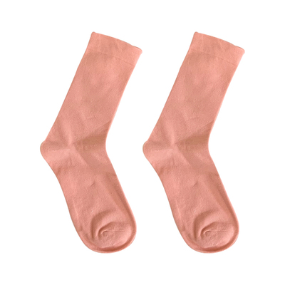 日系平板纯色堆堆棉袜