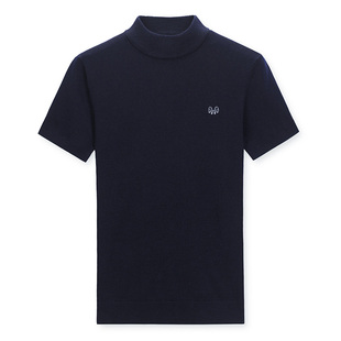 春秋季男士半高领短袖羊毛衫中青年半袖潮流羊绒针织衫打底衫薄款