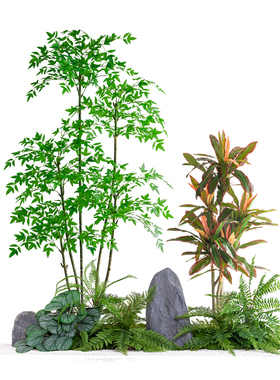 仿真植物造景景观室内高级仿生绿植楼梯下落地装饰网红橱窗摆件