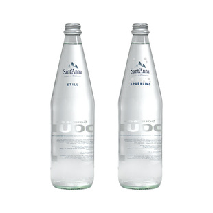 法国进口sant anna圣安娜天然泉水气泡水比例牛斯高山脉玻璃瓶