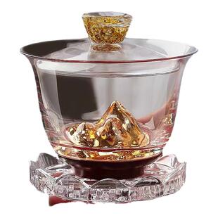 玻璃茶具套装家用高端公道杯金山盖碗防烫茶杯功夫茶送礼客厅泡茶