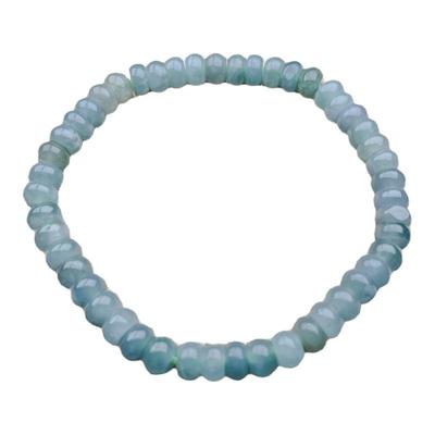 淡紫绿算盘珠手链5mm翡翠忠贤