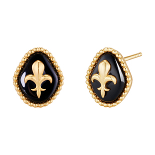 sanswood森吾《蒙苏里鸢》金鸢浮雕黑玛瑙耳钉精致秋冬复古耳环