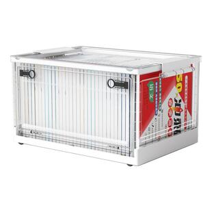 日本书本收纳箱透明书本收纳箱带轮子学生教室书本收纳箱旧书收纳