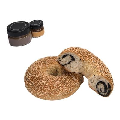 奈时黑芝麻贝果速食早餐全麦面包