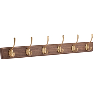 入户门挂衣钩高级实木玄关挂钩进门后墙壁挂衣架高端打孔衣服挂钩