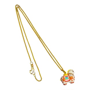 【钱包鼓鼓】中式古法沙金珐琅彩元宝小马吊坠招财项链滴釉锁骨链